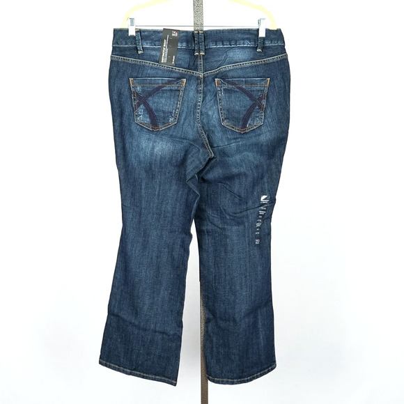 Lane Bryant Distinctly Boot Jeans 14 PETITE Right Fit Tech Blue Denim Western - Picture 6 of 11